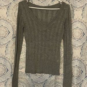 Grey light weight v-neck sweater